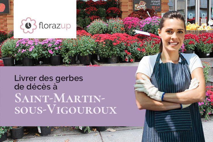 gerbes de fleurs pour des obsèques à Saint-Martin-sous-Vigouroux (Cantal/15230)