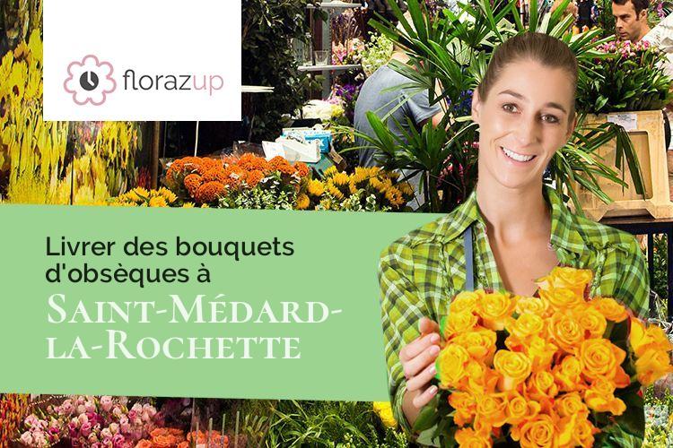 couronnes de fleurs pour des funérailles à Saint-Médard-la-Rochette (Creuse/23200)