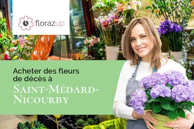 couronnes florales pour des obsèques à Saint-Médard-Nicourby (Lot/46210)