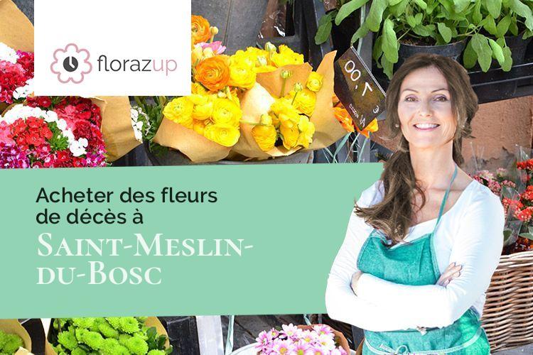 compositions florales pour un enterrement à Saint-Meslin-du-Bosc (Eure/27370)