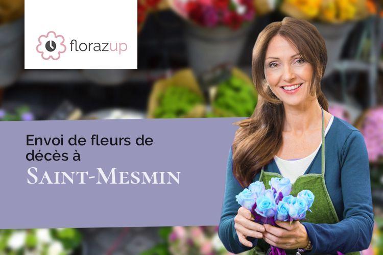 couronnes florales pour un enterrement à Saint-Mesmin (Côte-d'Or/21540)