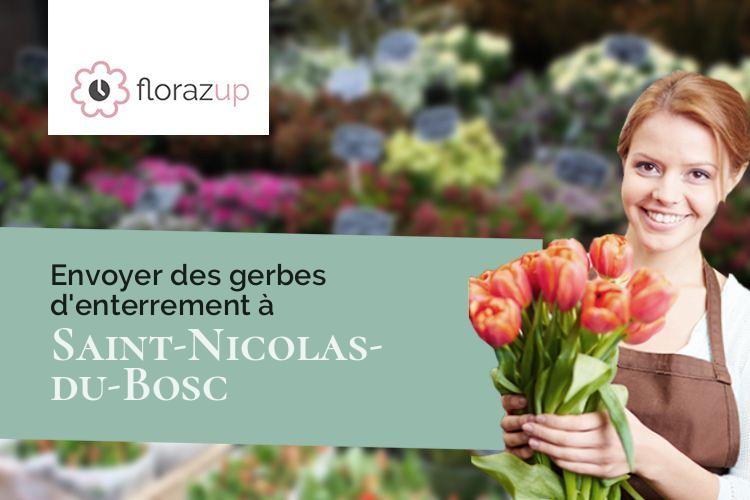 couronnes de fleurs pour un deuil à Saint-Nicolas-du-Bosc (Eure/27370)