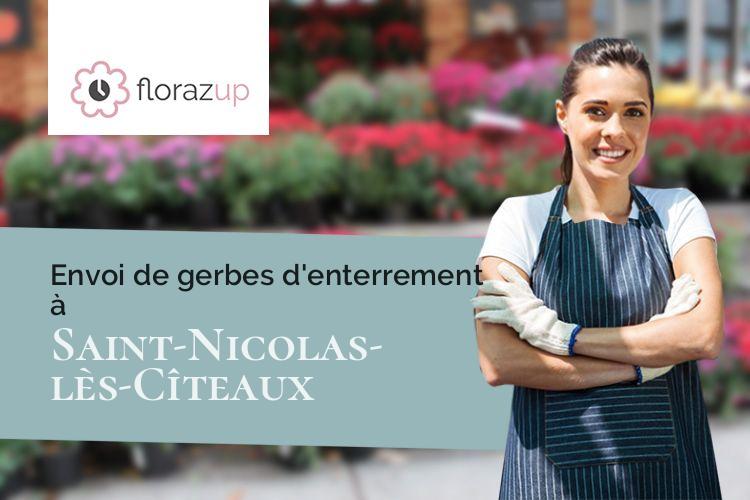 croix de fleurs pour des obsèques à Saint-Nicolas-lès-Cîteaux (Côte-d'Or/21700)