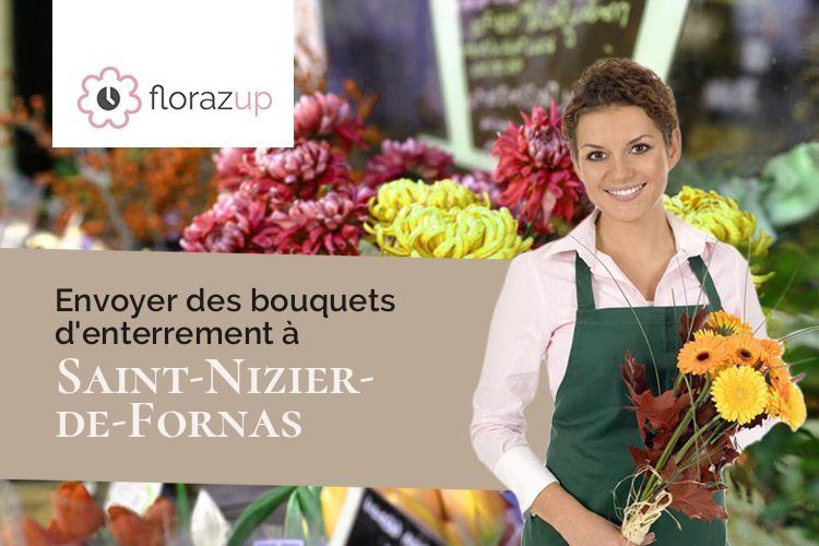 compositions de fleurs pour des funérailles à Saint-Nizier-de-Fornas (Loire/42380)