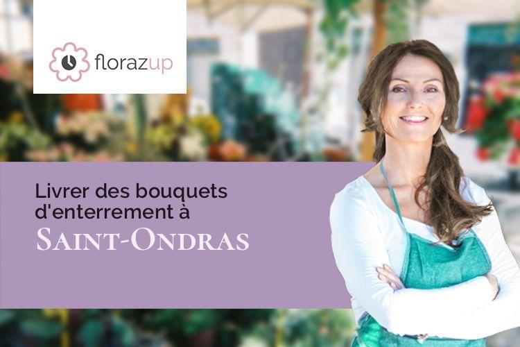 couronnes de fleurs pour un enterrement à Saint-Ondras (Isère/38490)