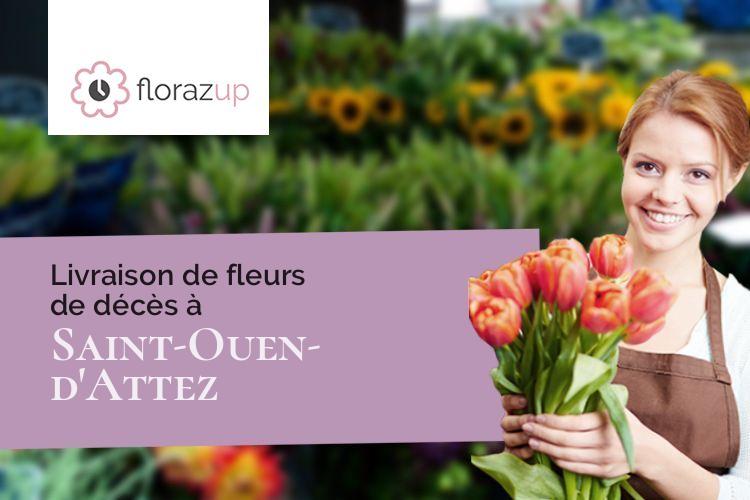 couronnes de fleurs pour un deuil à Saint-Ouen-d'Attez (Eure/27160)