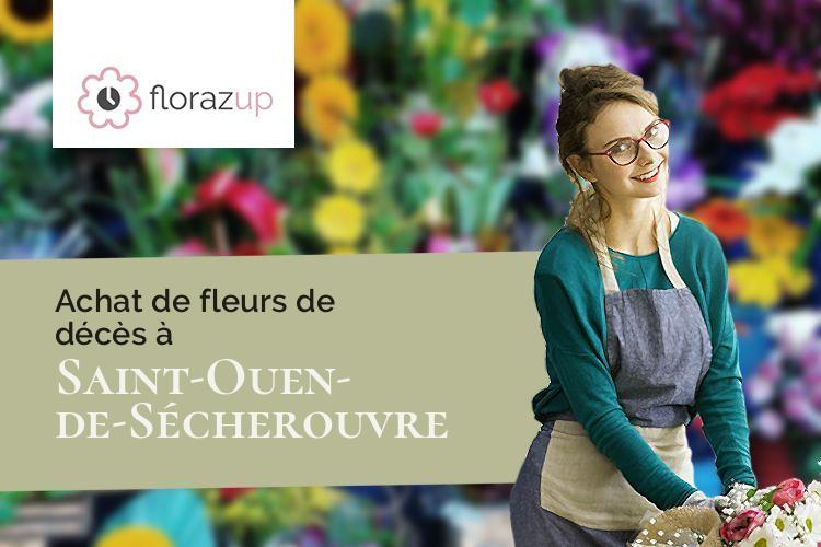 coeurs de fleurs pour un enterrement à Saint-Ouen-de-Sécherouvre (Orne/61560)