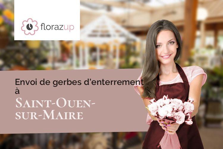 couronnes de fleurs pour un deuil à Saint-Ouen-sur-Maire (Orne/61150)