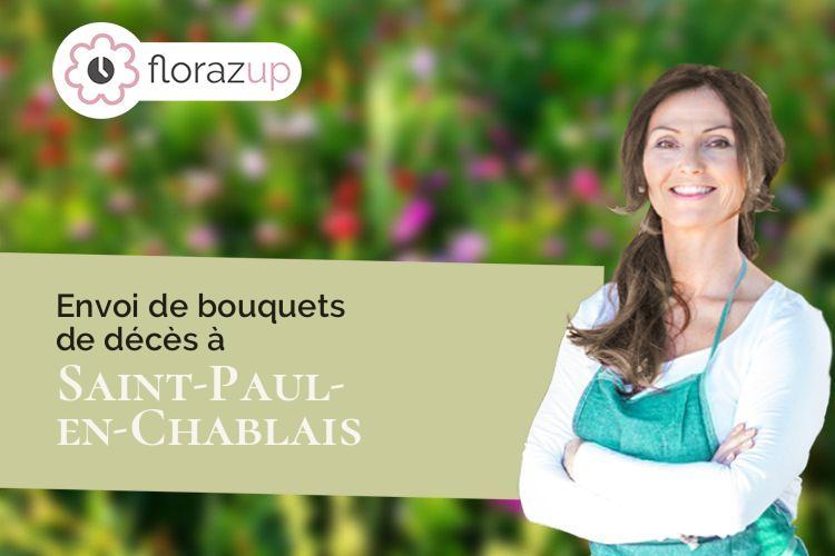 couronnes de fleurs pour un enterrement à Saint-Paul-en-Chablais (Haute-Savoie/74500)