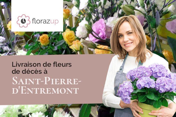 compositions de fleurs pour un enterrement à Saint-Pierre-d'Entremont (Orne/61800)