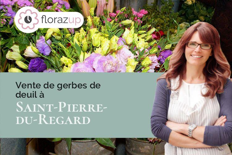 couronnes de fleurs pour un enterrement à Saint-Pierre-du-Regard (Orne/61790)