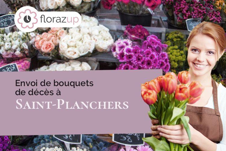 coeur de fleurs pour des funérailles à Saint-Planchers (Manche/50400)