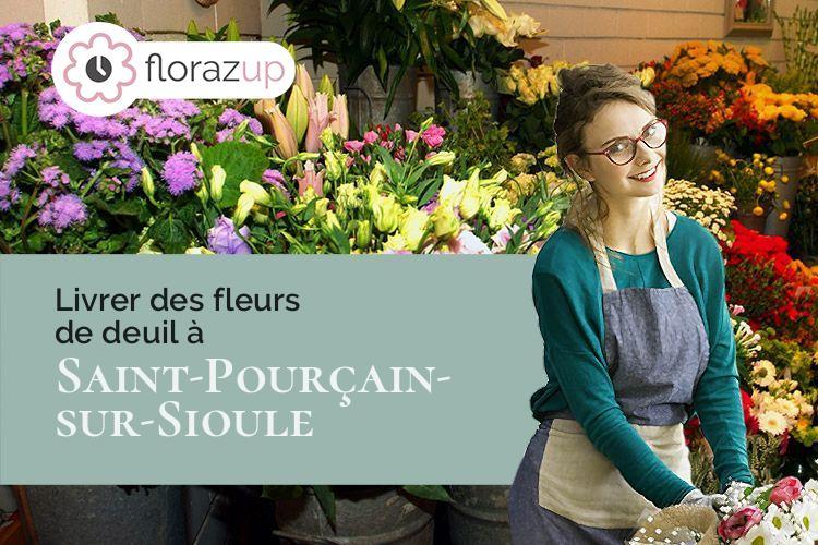 créations florales pour un enterrement à Saint-Pourçain-sur-Sioule (Allier/03500)