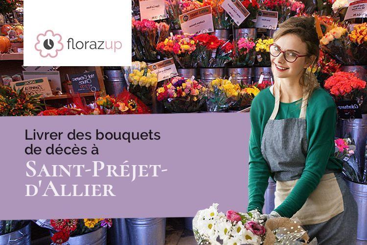 couronnes florales pour des obsèques à Saint-Préjet-d'Allier (Haute-Loire/43580)