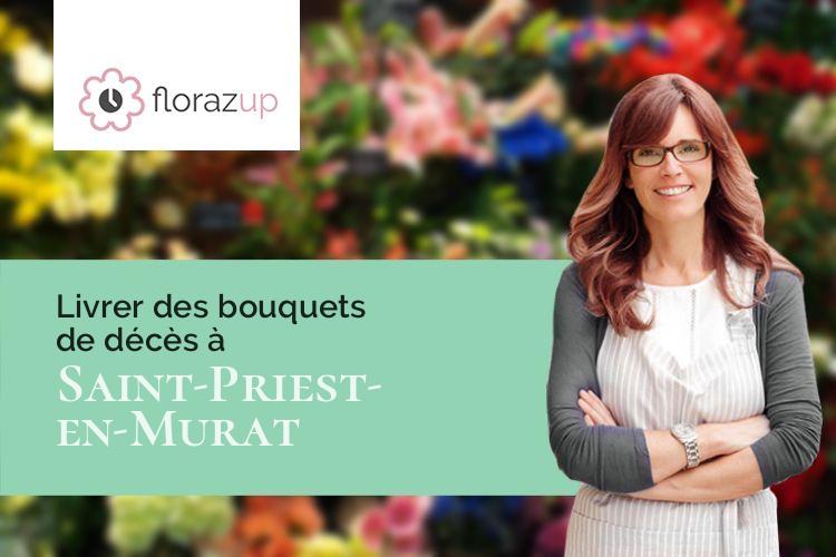 couronnes florales pour des funérailles à Saint-Priest-en-Murat (Allier/03390)