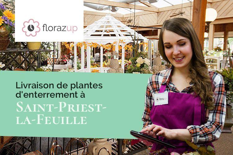 coeurs de fleurs pour des funérailles à Saint-Priest-la-Feuille (Creuse/23300)