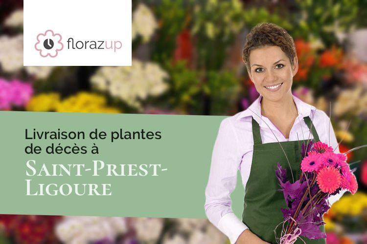 couronnes florales pour un enterrement à Saint-Priest-Ligoure (Haute-Vienne/87800)