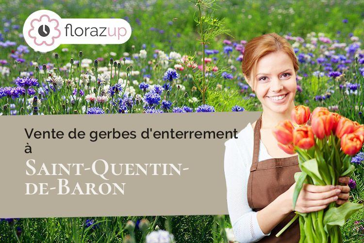 croix de fleurs pour une crémation à Saint-Quentin-de-Baron (Gironde/33750)