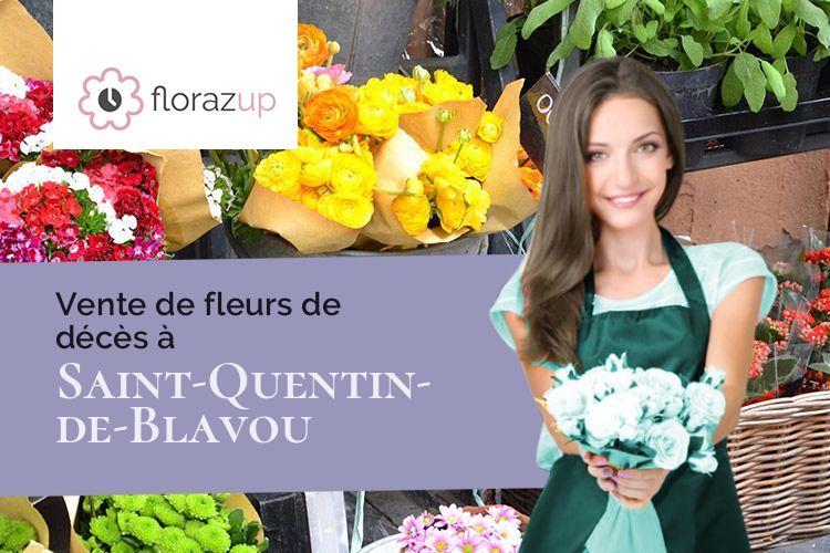 compositions florales pour des funérailles à Saint-Quentin-de-Blavou (Orne/61360)