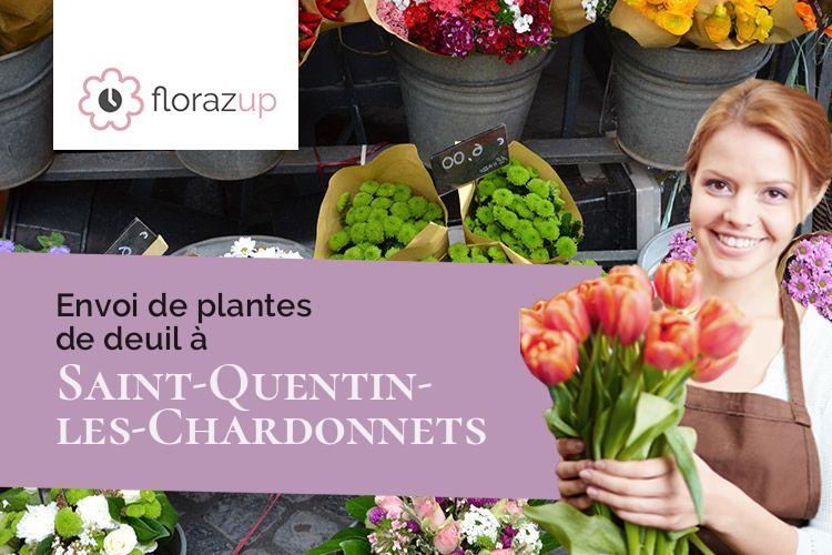 couronnes de fleurs pour des obsèques à Saint-Quentin-les-Chardonnets (Orne/61800)
