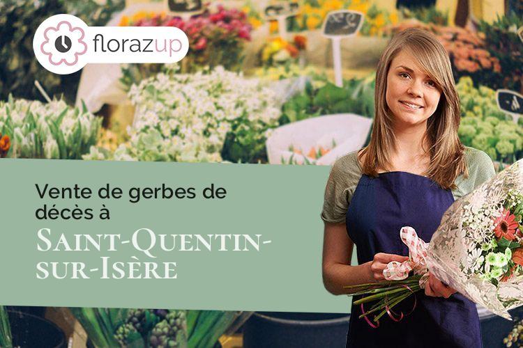 coeur de fleurs pour un enterrement à Saint-Quentin-sur-Isère (Isère/38210)