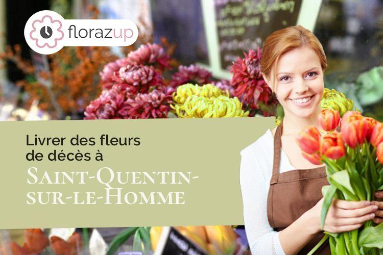 bouquets de fleurs pour un deuil à Saint-Quentin-sur-le-Homme (Manche/50220)