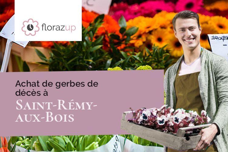 croix de fleurs pour une crémation à Saint-Rémy-aux-Bois (Meurthe-et-Moselle/54290)