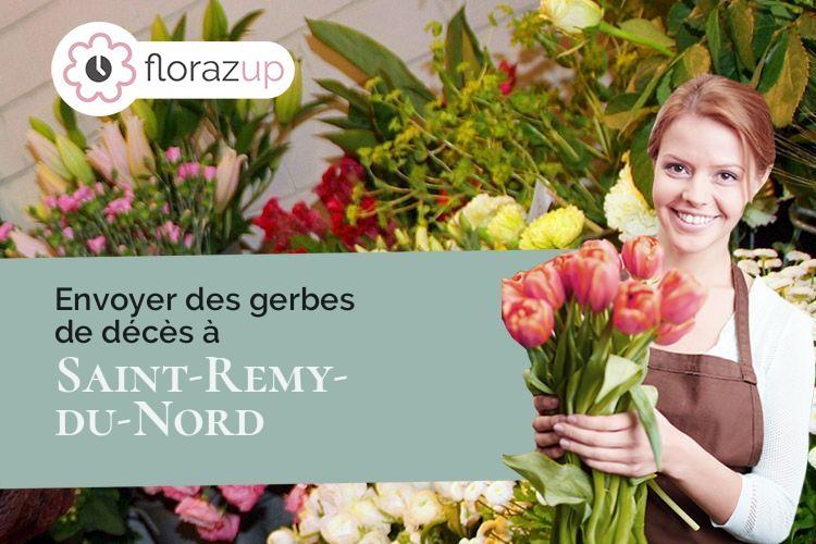 couronnes de fleurs pour des obsèques à Saint-Remy-du-Nord (Nord/59330)