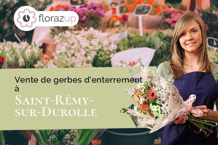 créations de fleurs pour un enterrement à Saint-Rémy-sur-Durolle (Puy-de-Dôme/63550)
