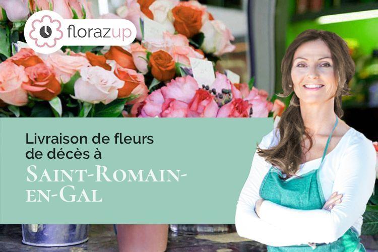 couronnes de fleurs pour des obsèques à Saint-Romain-en-Gal (Rhône/69560)