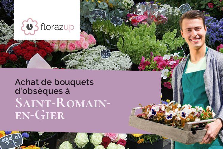 compositions florales pour des funérailles à Saint-Romain-en-Gier (Rhône/69700)