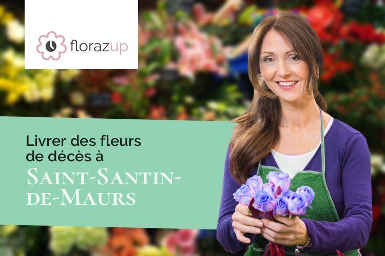 couronnes florales pour des obsèques à Saint-Santin-de-Maurs (Cantal/15600)