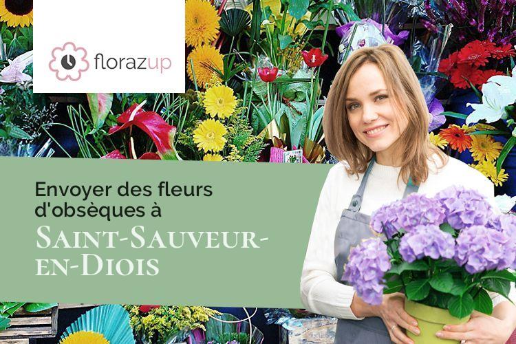compositions florales pour des obsèques à Saint-Sauveur-en-Diois (Drôme/26340)