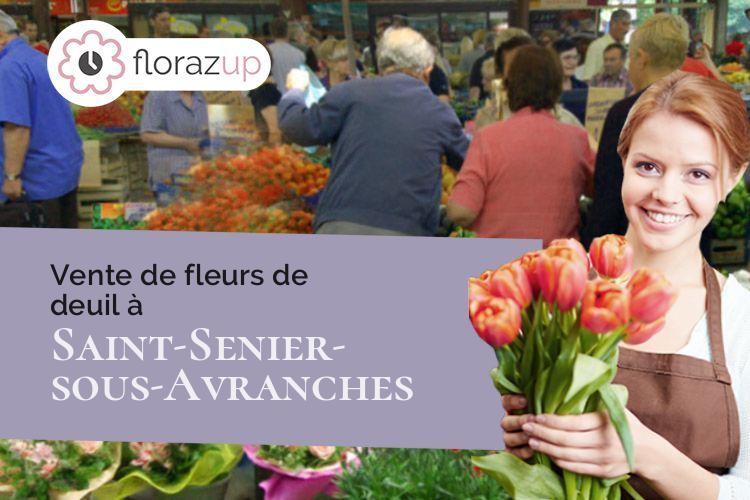 couronnes florales pour des obsèques à Saint-Senier-sous-Avranches (Manche/50300)