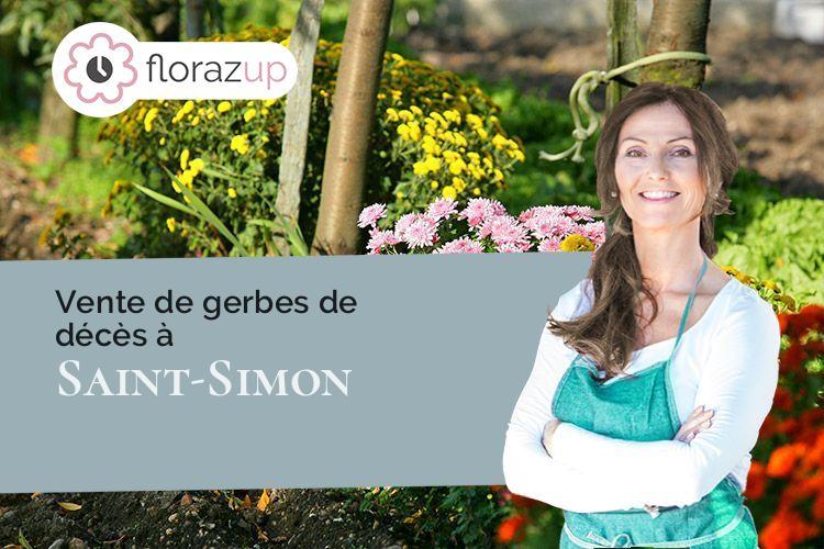 couronnes de fleurs pour un enterrement à Saint-Simon (Cantal/15130)