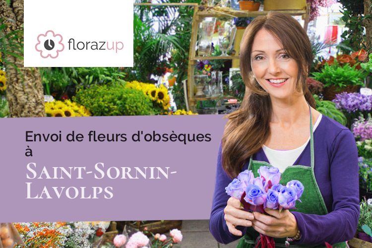 couronnes florales pour un enterrement à Saint-Sornin-Lavolps (Corrèze/19230)