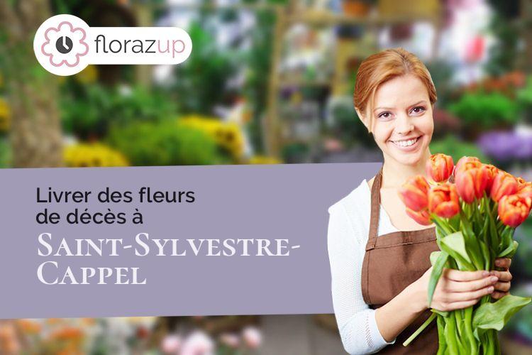 coeur de fleurs pour un deuil à Saint-Sylvestre-Cappel (Nord/59114)