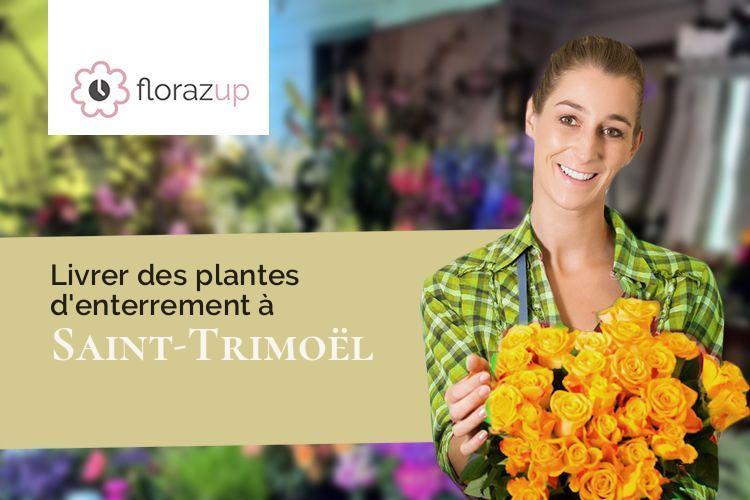 compositions de fleurs pour des funérailles à Saint-Trimoël (Côtes-d'Armor/22510)