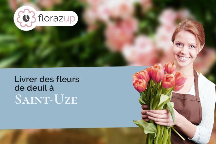 bouquets de fleurs pour un deuil à Saint-Uze (Drôme/26240)