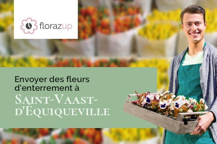 couronnes de fleurs pour un deuil à Saint-Vaast-d'Équiqueville (Seine-Maritime/76510)
