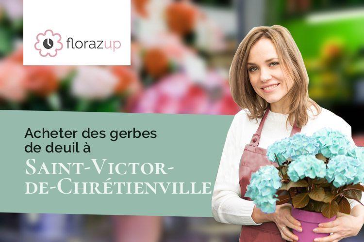 compositions de fleurs pour un enterrement à Saint-Victor-de-Chrétienville (Eure/27300)