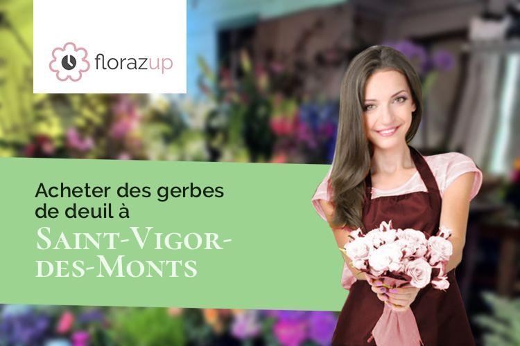 bouquets de fleurs pour un enterrement à Saint-Vigor-des-Monts (Manche/50420)