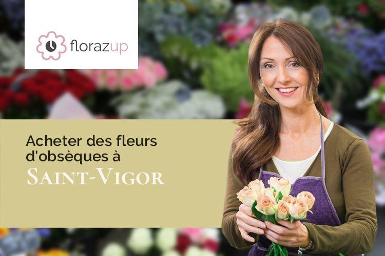 fleurs deuil pour un enterrement à Saint-Vigor (Eure/27930)