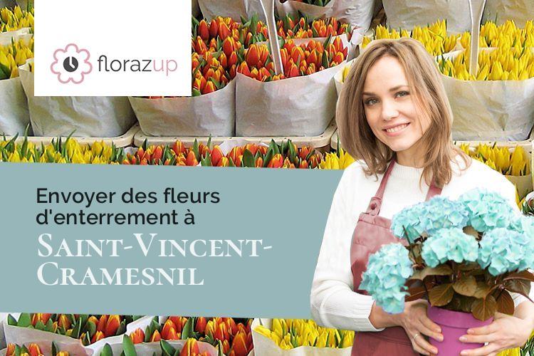 fleurs deuil pour des funérailles à Saint-Vincent-Cramesnil (Seine-Maritime/76430)