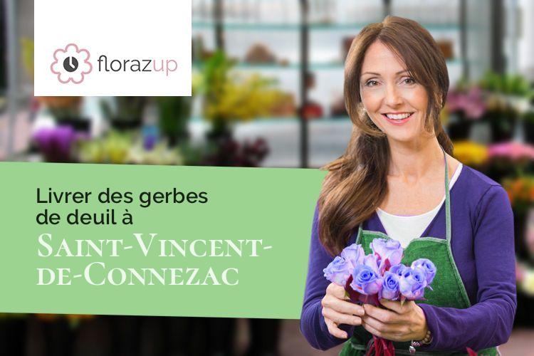 fleurs deuil pour des funérailles à Saint-Vincent-de-Connezac (Dordogne/24190)
