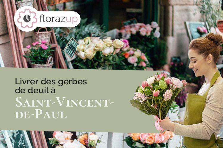 croix de fleurs pour des funérailles à Saint-Vincent-de-Paul (Gironde/33440)