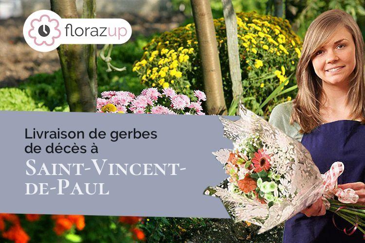 couronnes florales pour un enterrement à Saint-Vincent-de-Paul (Landes/40990)