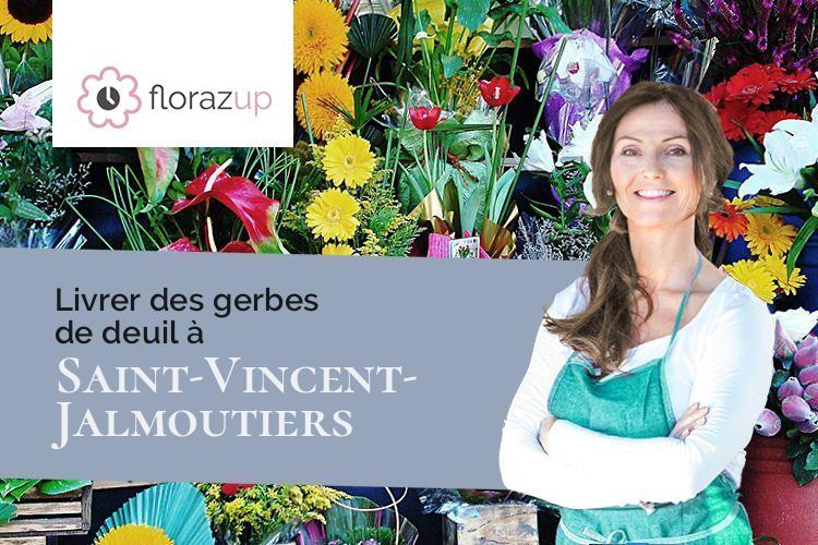 gerbes de fleurs pour un deuil à Saint-Vincent-Jalmoutiers (Dordogne/24410)