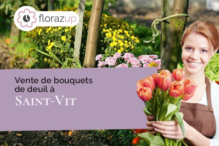 fleurs deuil pour un enterrement à Saint-Vit (Doubs/25410)