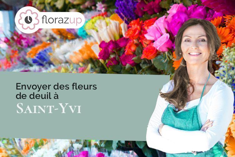 couronnes florales pour un deuil à Saint-Yvi (Finistère/29140)